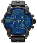 Diesel DZ7257 Little Daddy Chronograph Men's Watch - Blue Dial & Black Leather Strap