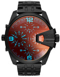 Diesel DZ7373 Uber Chief Chronograph Men's Watch - Red Dial & Black Steel Strap