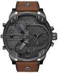Diesel DZ7413 Mr. Daddy Chronograph Men's Watch - Grey Dial & Brown Leather Strap