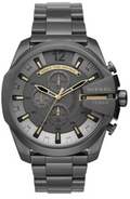 Diesel DZ4466 Mega Chief Chronograph Men's Watch - Grey Dial & Grey Stainless Steel Strap