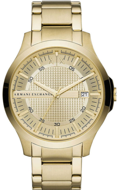 Armani Exchange Hampton AX2415 Men's Chronograph Watch - Gold Dial with Matching Gold - Tone Stainless Steel Bracelet