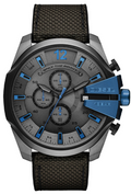 Diesel DZ4500 Mega Chief Chronograph Men's Watch - Black Dial & Black Nylon Strap