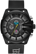 Diesel DZ4514 Mega Chief Chronograph Men's Watch - Black Dial & Black Mesh Bracelet