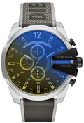 Diesel DZ4523 Mega Chief Chronograph Men's Watch - Black Dial & Grey Nylon Strap