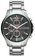 Armani Exchange Hampton AX2163 Men's Chronograph Watch - Black Dial with Silver Stainless Steel Strap