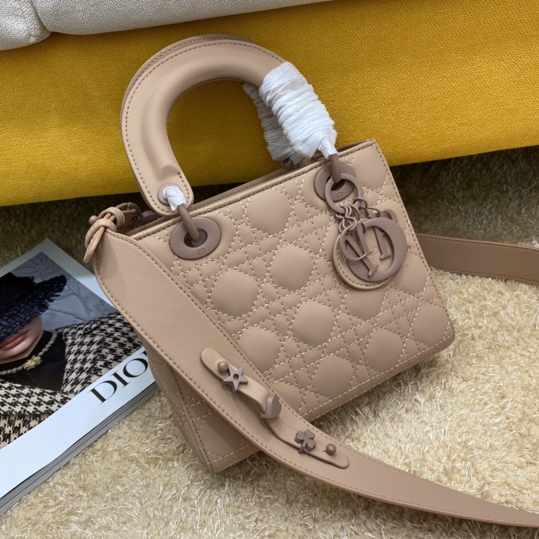 DIOR LADY MY ABC BAG 20CM BEIGE CANNAGE LAMBSKIN