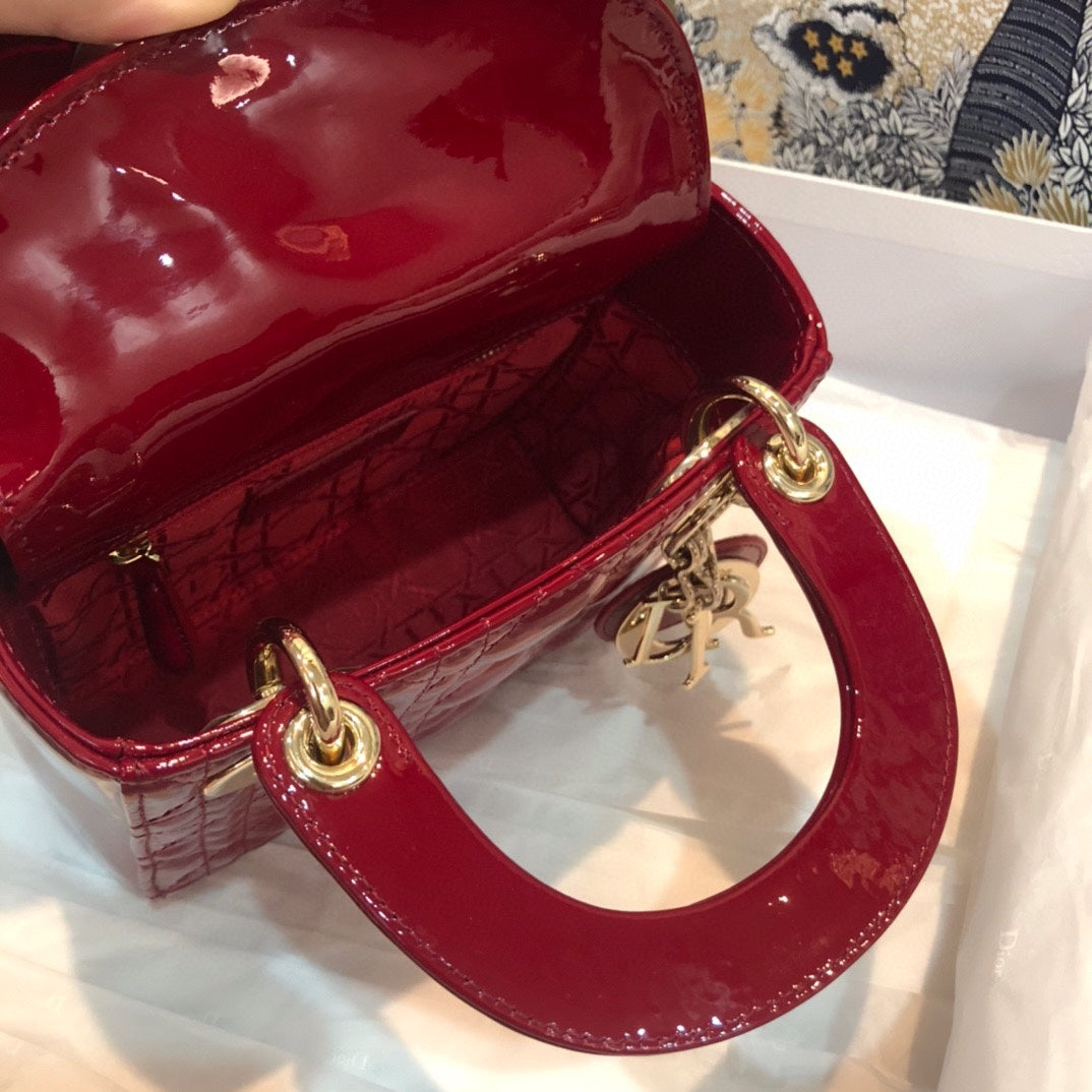 DIOR MINI LADY 17 MY ABC RED CALFSKIN