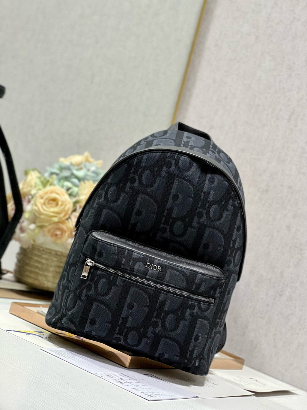 DIOR RIDER BACKPACK BLACK OBLIQUE JACQUARD