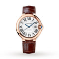 Ballon Bleu de Cartier 36 Watch - 36mm, 18K Rose Gold, Alligator Leather, Silver Dial