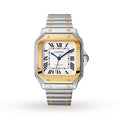 Santos de Cartier Watch - 35mm, Two - Tone Steel & 18K Yellow Gold, Silver Dial