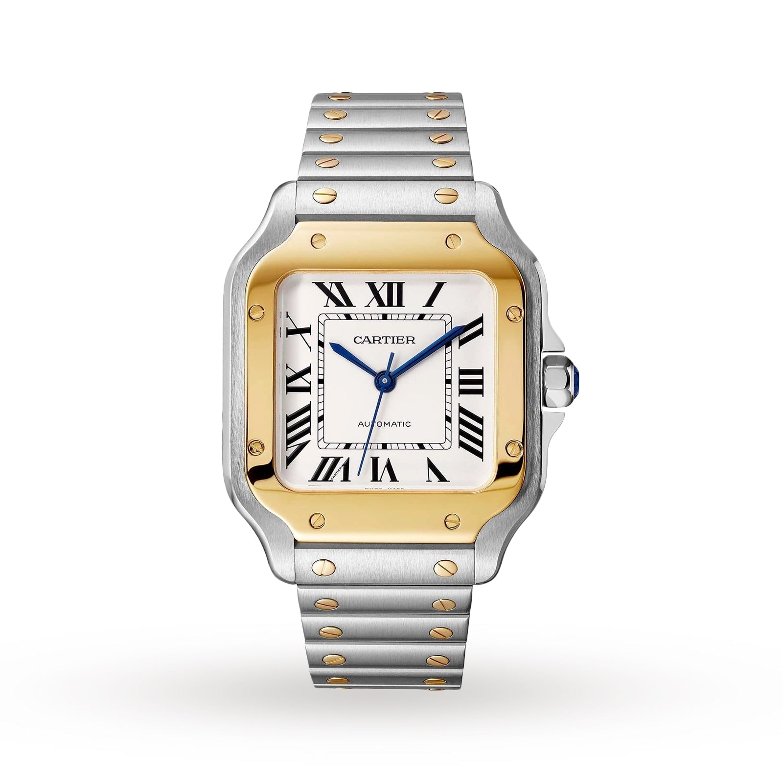 Santos de Cartier Watch - 35mm, Two - Tone Steel & 18K Yellow Gold, Silver Dial