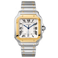 Santos de Cartier Large Model Watch - 40mm, Two - Tone Steel & 18K Yellow Gold, Silver Dial