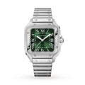 Santos de Cartier Medium Model Watch - 35mm, Steel, Green Dial