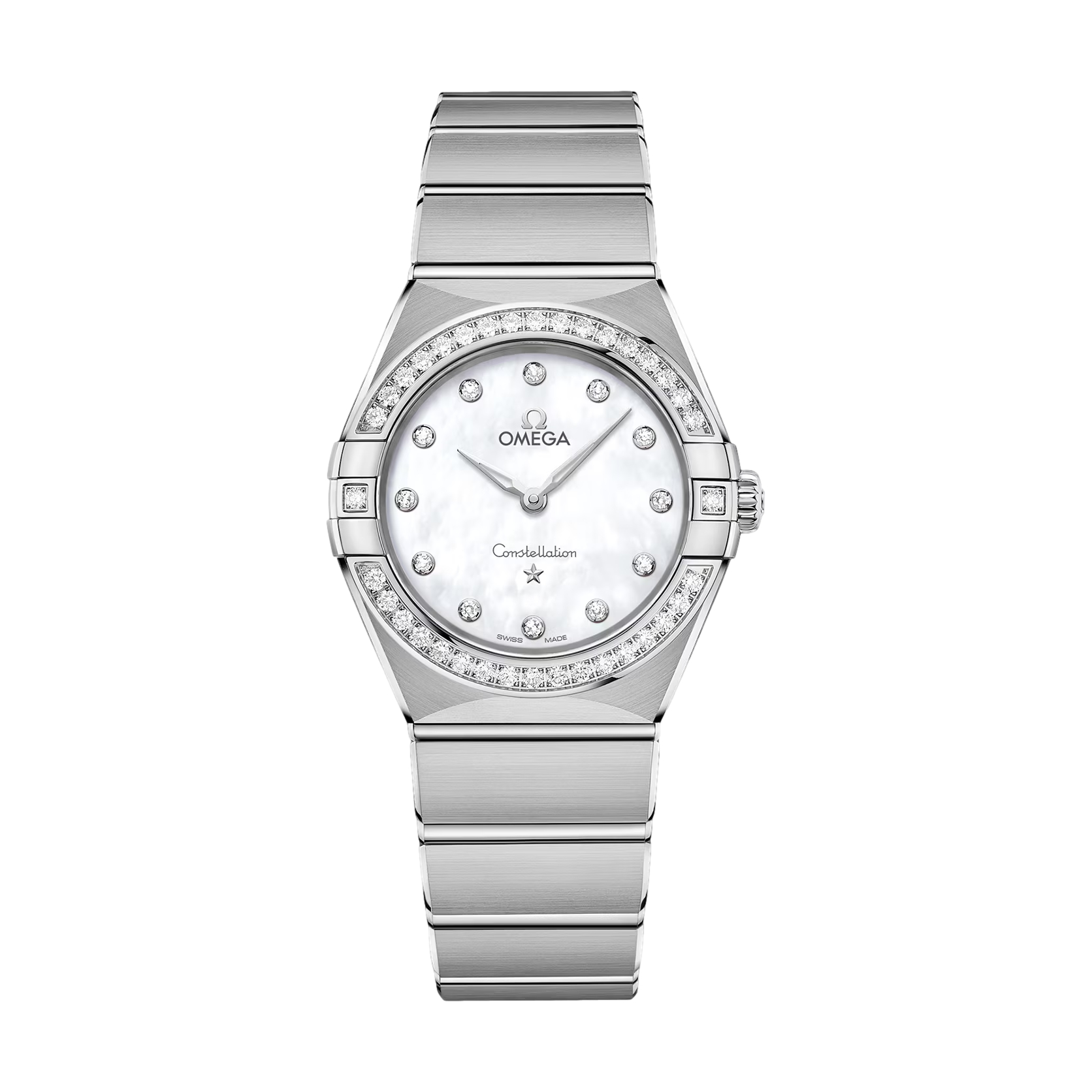 Omega Constellation Diamonds Quartz 28mm Watch - White on Bracelet