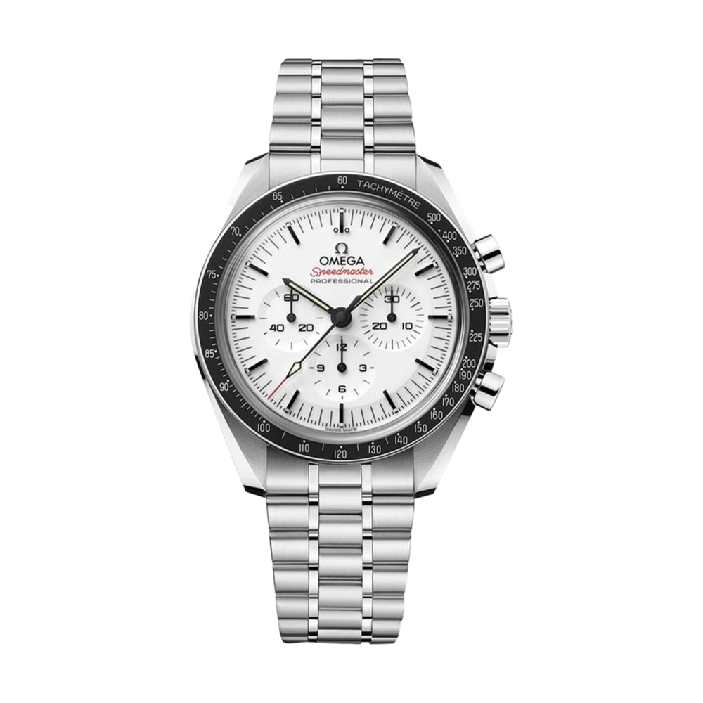 Omega Speedmaster Moonwatch Professional Chronograph Sapphire 42mm Watch - White on Bracelet