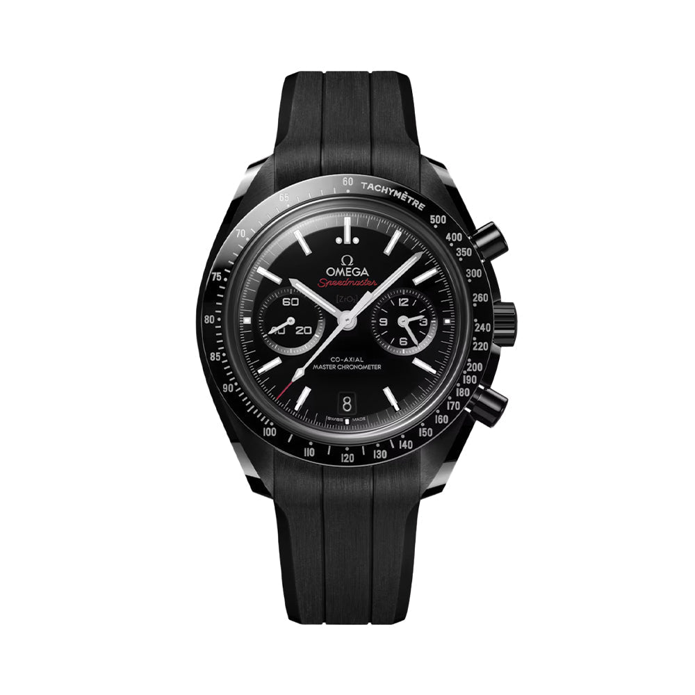 Omega Speedmaster Dark Side of the Moon Black Ceramic 44.25mm Watch - Black on Rubber Strap