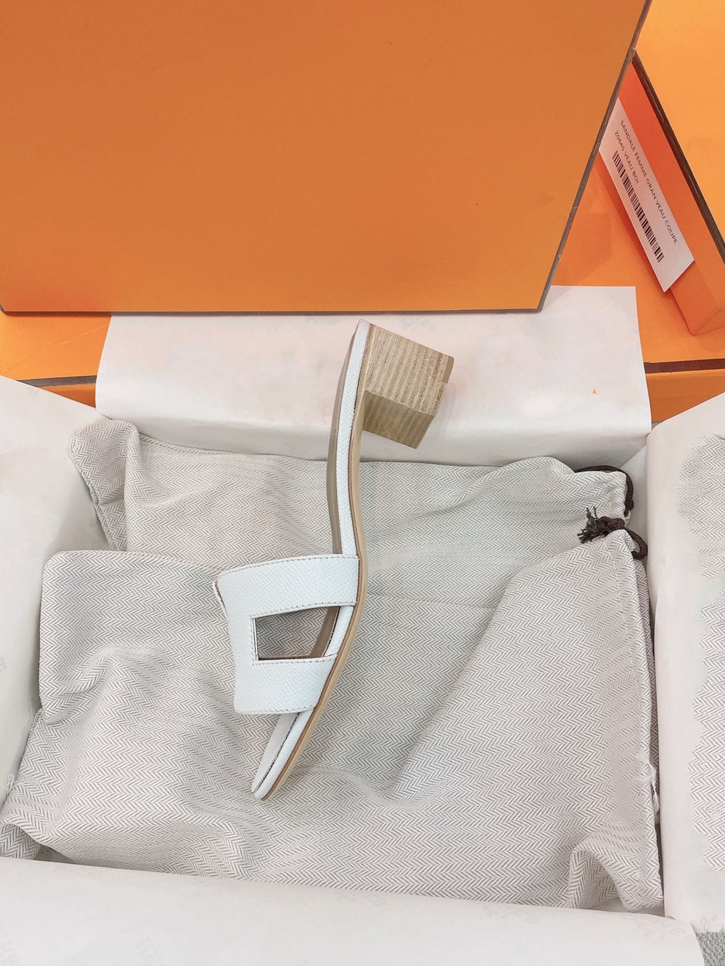 HERMES 0asis Sandal Epsom Calfskin White