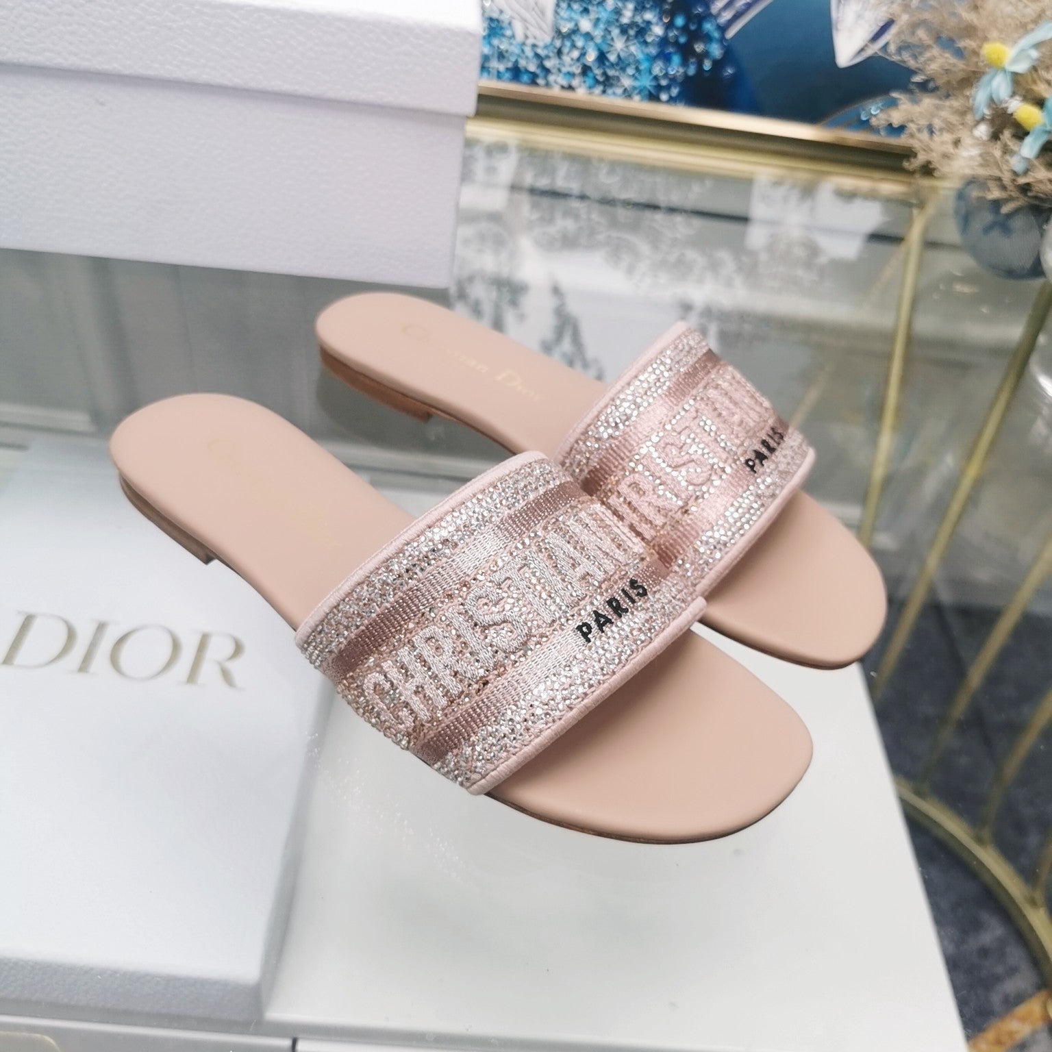 DIOR CD Mule Dway Slide 10mm Multi-motifs Style 23
