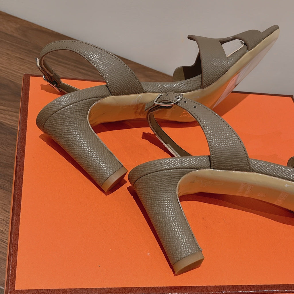 HERMES SLINGBACK SANDAL ETERNITE 75 CAMEL LAMBSKIN