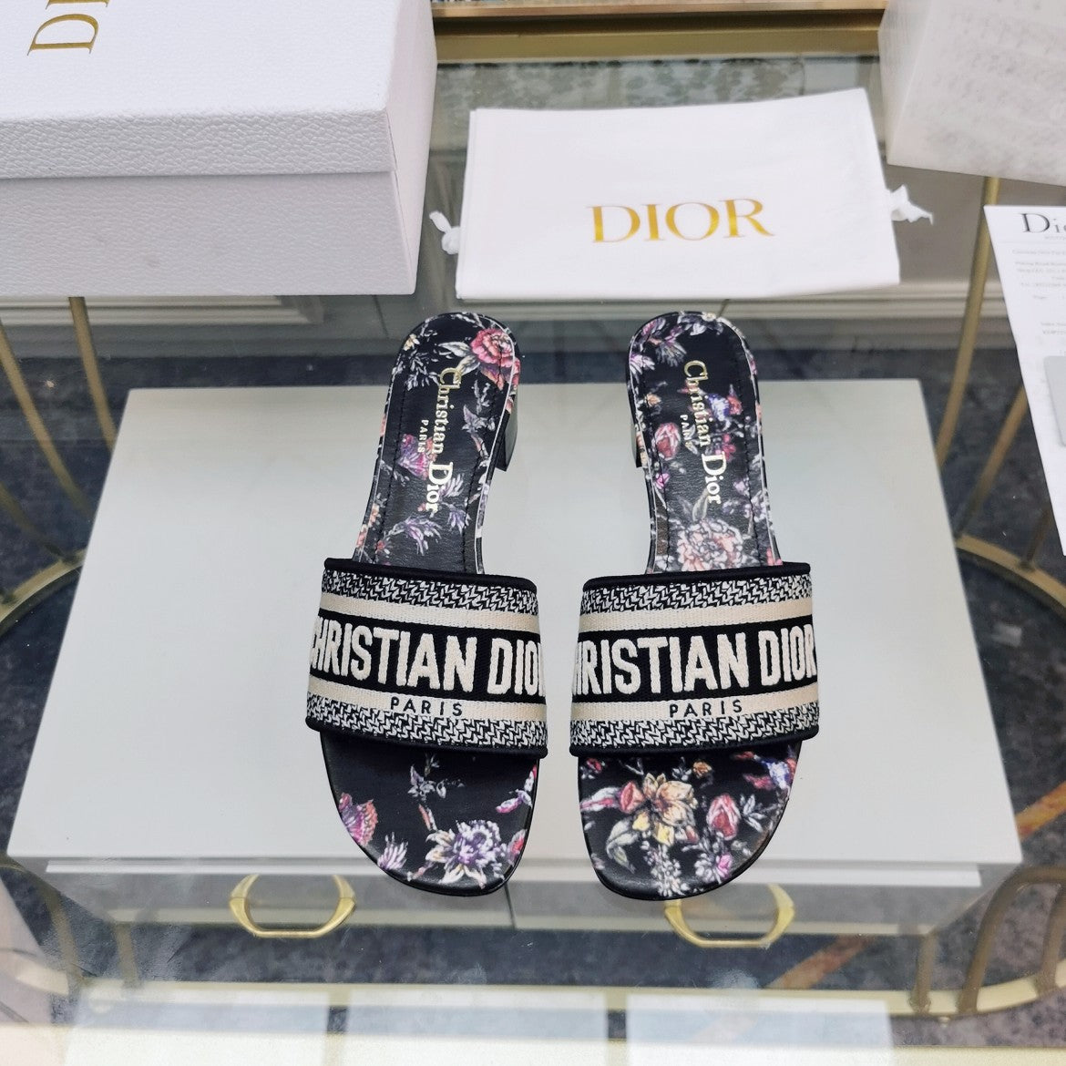 DIOR CD Mule Dway Heeled Slide 45mm Style 28