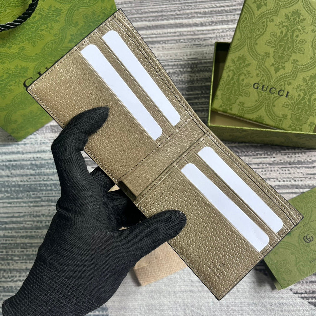 GUCCI MARMONT 11 BIFOLD WALLET IN MOCHA BROWN CALFSKIN
