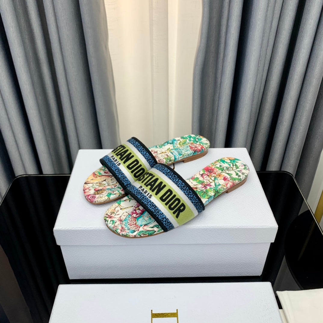 DIOR CD Mule Dway Slide 10mm Multi-motifs Style 37