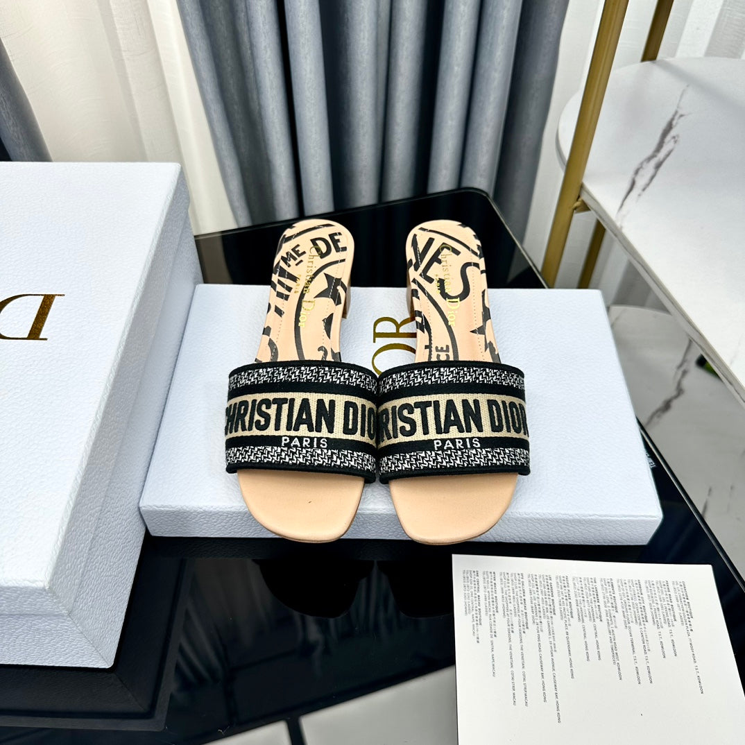 DIOR CD Mule Dway Heeled Slide 45mm Style 59