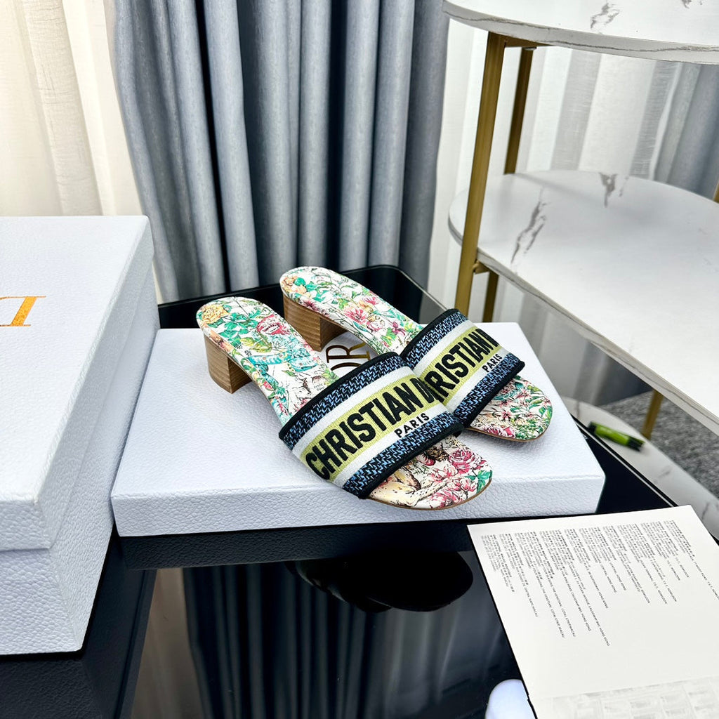 DIOR CD Mule Dway Heeled Slide 45mm Style 49