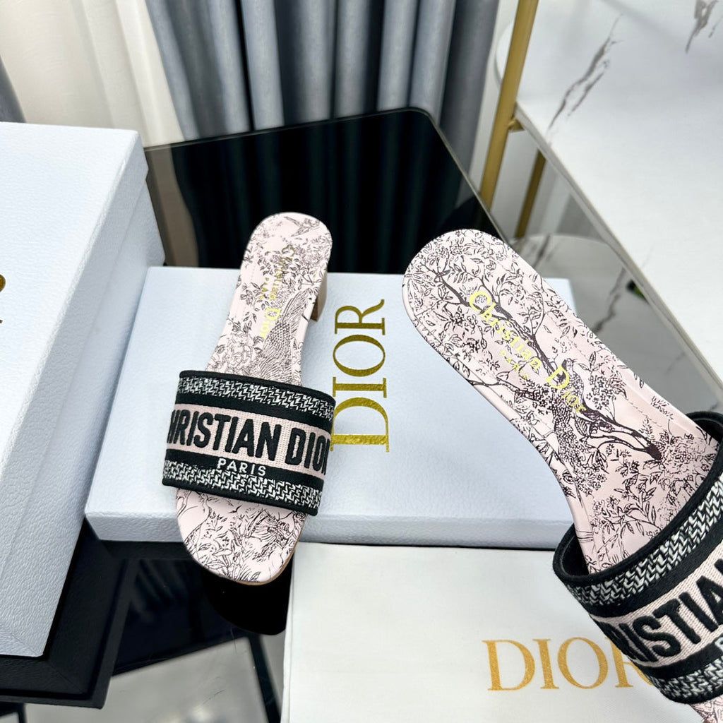 DIOR CD Mule Dway Heeled Slide 45mm Style 39