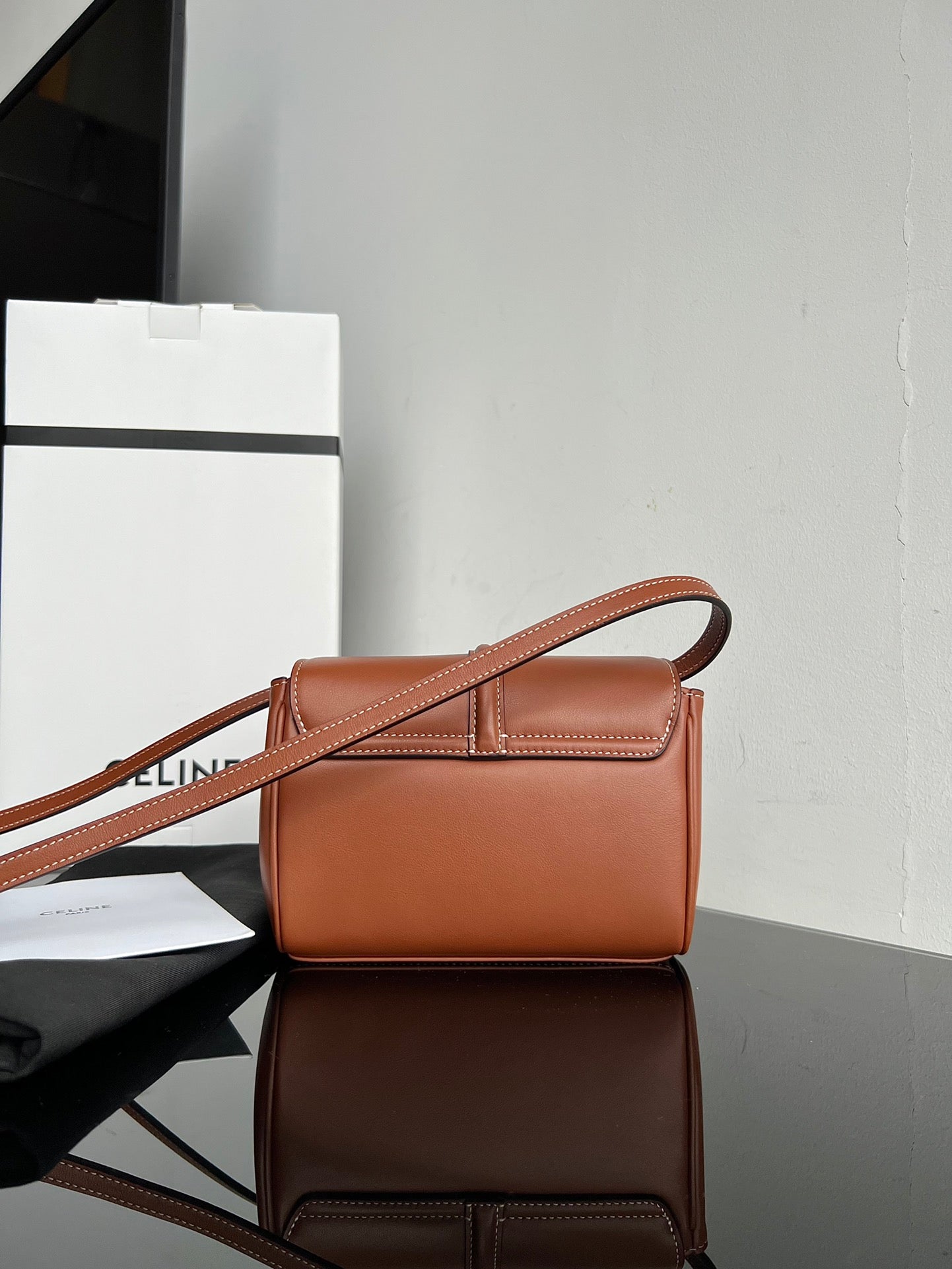 CELINE SOFT 18 CINNAMON BROWN CALFSKIN