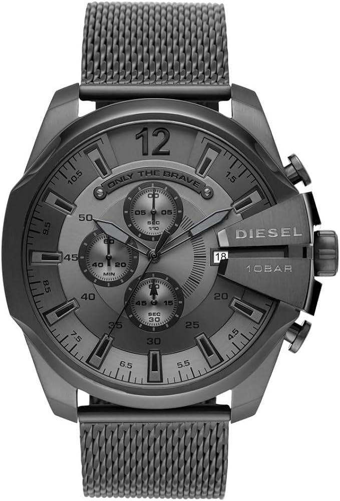 Diesel DZ4527 Mega Chief Chronograph Men's Watch - Black Dial & Black Mesh Strap