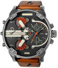 Diesel DZ7332 Mr. Daddy 2.0 Chronograph Men's Watch - Black Dial & Brown Leather Strap