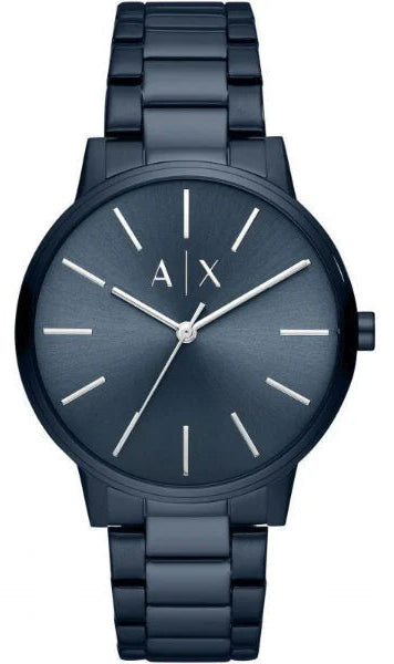 Armani Exchange Cayde AX2702 Men's Analog Watch - Blue Dial with Matching Blue Stainless Steel Strap