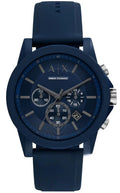 Armani Exchange Outerbanks AX7128 Men's Chronograph Watch - Blue Dial with Blue Silicone Strap