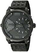 Diesel DZ7316 Mini Daddy Dual Time Men's Watch - Black Dial & Black Stainless Steel Strap