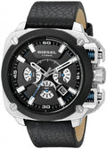 Diesel DZ7345 BAMF Chronograph Men's Watch - Black Dial & Black Leather Strap