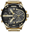 Diesel DZ7333 Mr. Daddy 2.0 Chronograph Men's Watch - Black Dial & Gold Stainless Steel Strap
