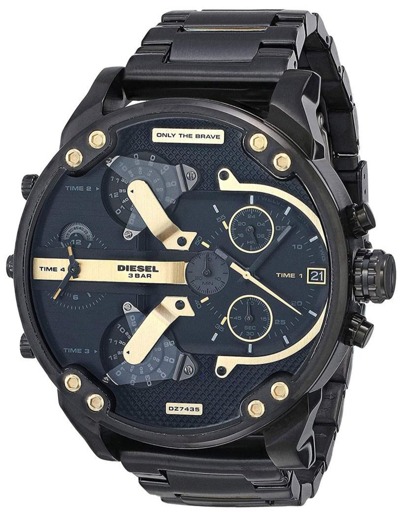 Diesel DZ7312 Big Daddy Chronograph Men's Watch - Black Dial & Black Stainless Steel Strap