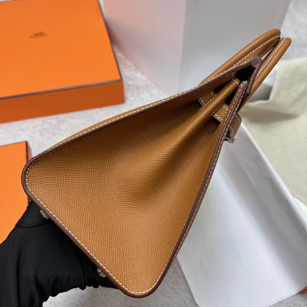 HERMES BIRKIN 25CM GOLD TOGO LEATHER SILVER HARDWARE