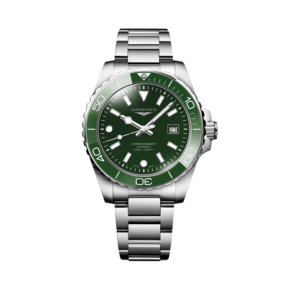 Longines HydroConquest 42mm Watch - Green on Bracelet