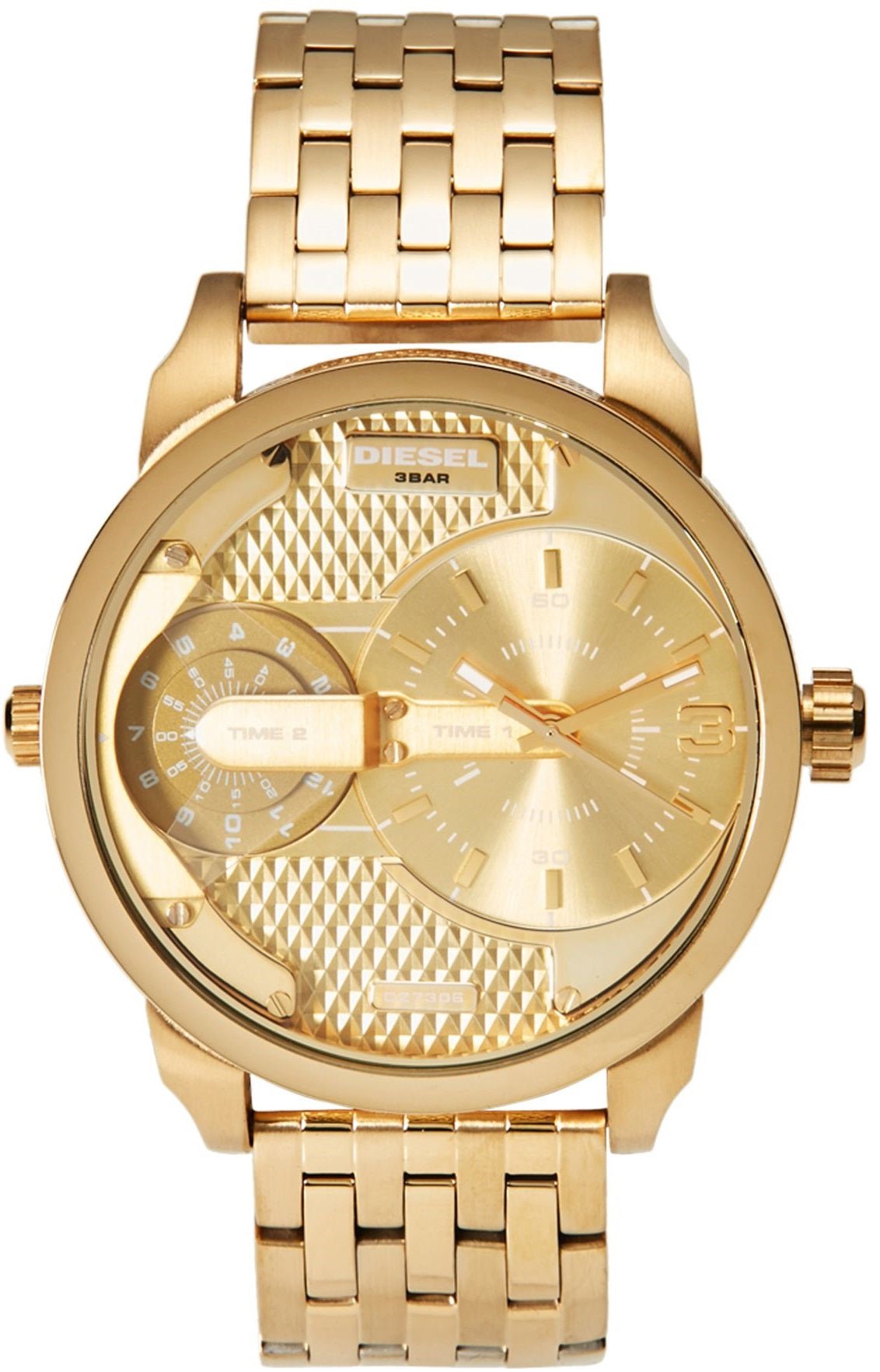 Diesel DZ7306 Mini Daddy Chronograph Men's Watch - Gold Dial & Gold Stainless Steel Strap