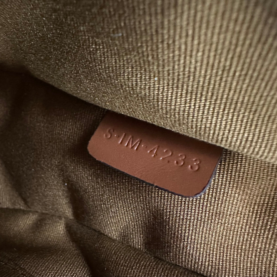 CELINE MEDIUM AVA BAG 23 IN BEIGE TRIOMPHE CANVAS GOLD LOGO