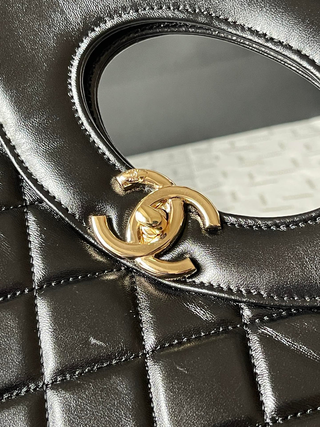 CHANEL MEDIUM 36 SHOPPING BAG IN BLACK CALFSKIN