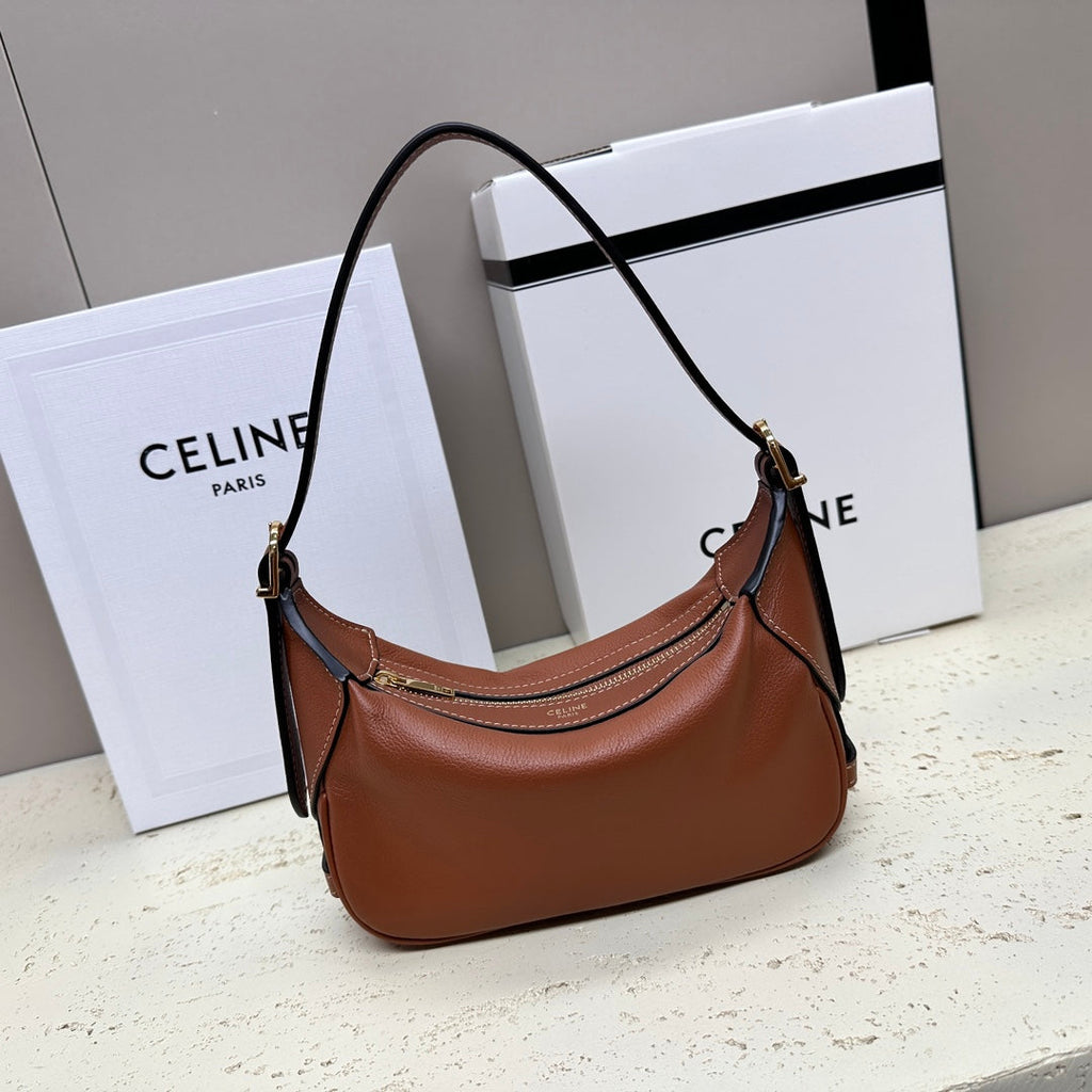 CELINE MINI 19 ROMY IN BRONZE BROWN SUPPLE CALFSKIN