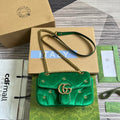 GUCCI MARMONT MINI 22 BAG IN COOL GREEN VELVET