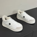 DIOR BLACK STAR SNEAKER WHITE CALFSKIN AND SUEDE CALFSKIN WITH SHEARLING LINING