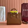 GUCCI 26S DIANA TOTE BAG 27 IN BROWN CALFSKIN