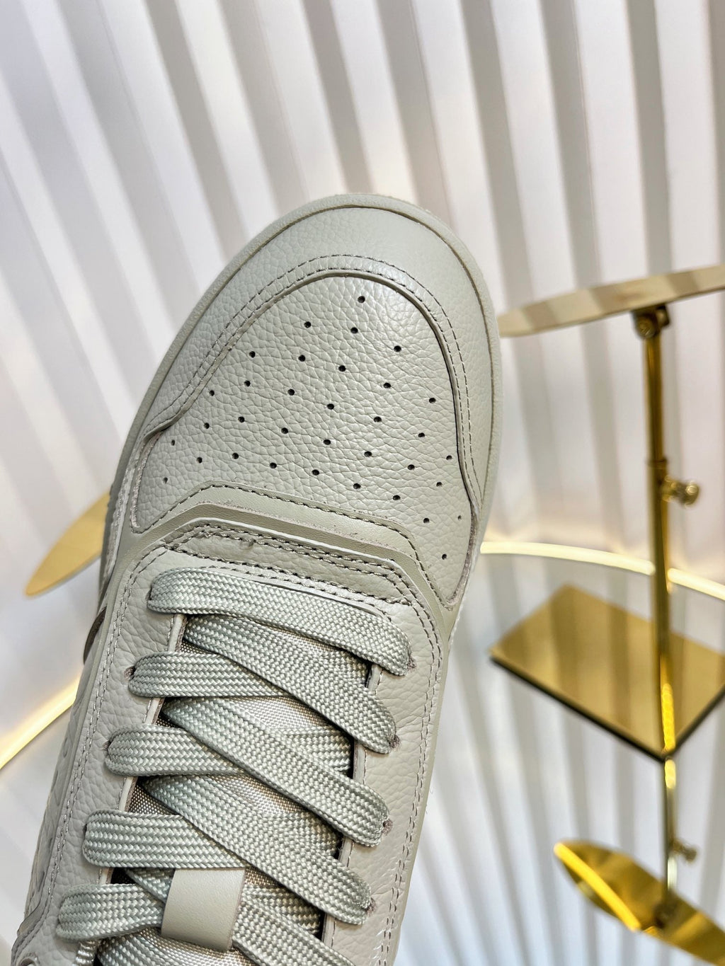 DIOR B27 LOW-TOP SNEAKER TROUT GRAY SMOOTH CALFSKIN