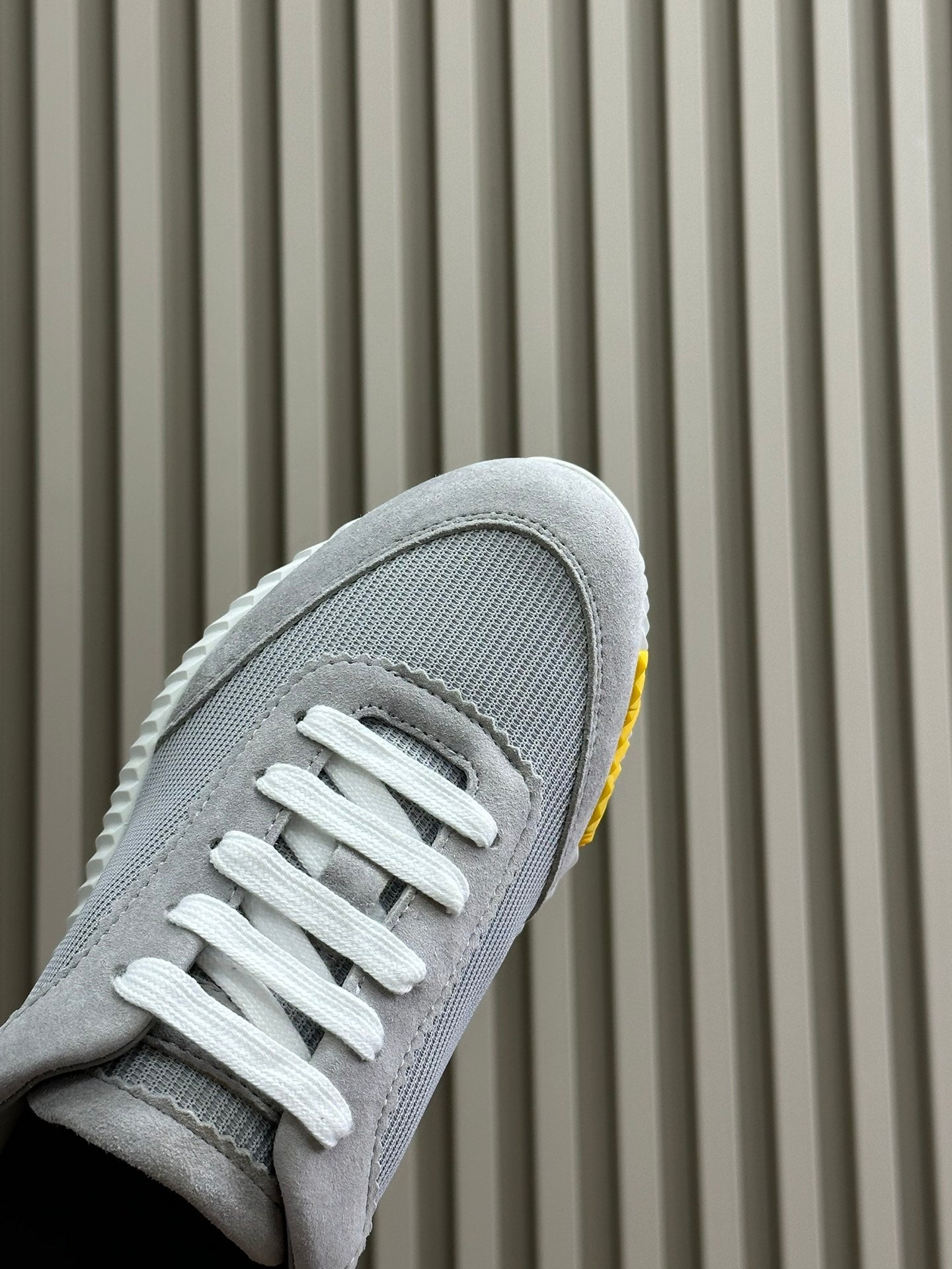 HERMES BOUNCING SNEAKERS LIGHT GRAY CALFSKIN