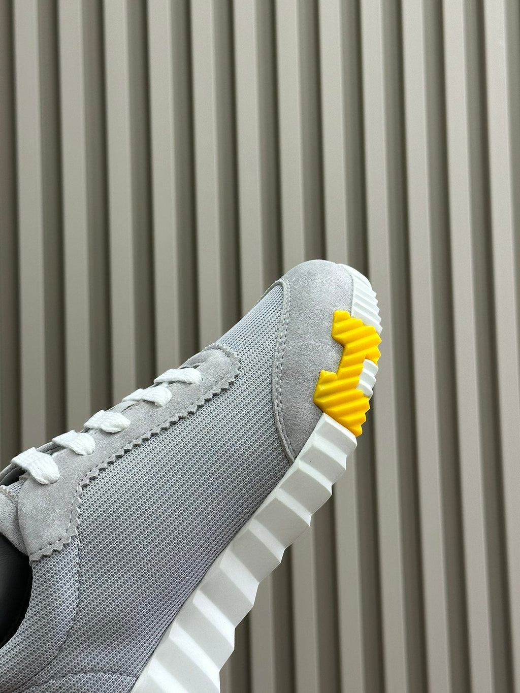 HERMES BOUNCING SNEAKERS LIGHT GRAY CALFSKIN